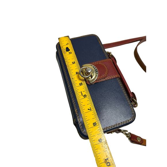 Vintage Henry Genuine Leather Trinket Box Shoulder Bag / Purse - Navy Blue Brown - Picture 9 of 10